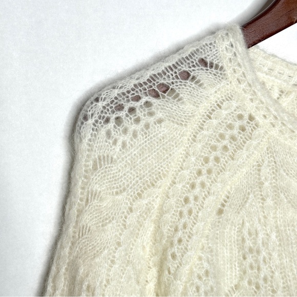 Sezane Alma Cardigan Sweater Ecru White Soft Knit Wool Blend Rare HTF SZ Small - Picture 7 of 16